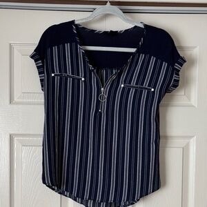 Mine Navy and White Striped Blouse size Small